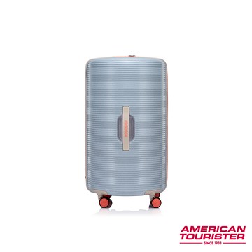 AMERICAN TOURISTER 美國旅行者 28吋 ROLLIO U圓桶可擴充PC抑菌行李箱/圈圈箱 (閃粉銀/鮭魚粉)