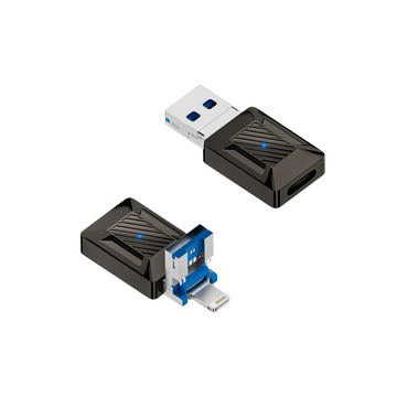 MoZuo 三合一Type-C/Lightning/USB 快充/傳輸多功能變形轉接頭