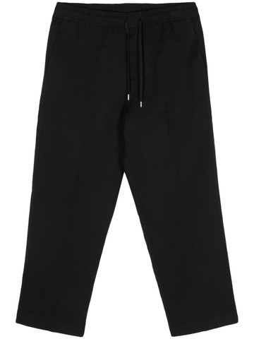 Costumein - elasticated-waist tapered trousers - men - Lyocell/Linen/Flax - 48 - Black