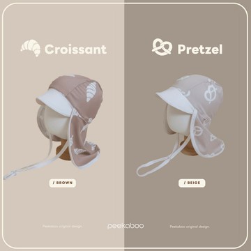 peekaboo 脆餅可頌後加長防曬泳帽｜嬰兒泳帽 寶寶帽子 嬰兒泳衣 兒童泳帽 女童泳帽 男童泳帽 韓國童