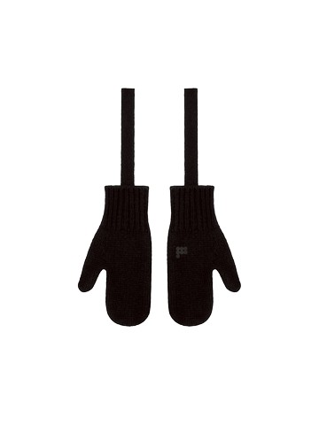PANGAIA - Recycled Cashmere Chunky Mittens - black - S S