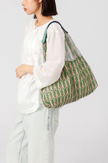 【ÉPICE】流光 半層網格三角包 - Verde / L