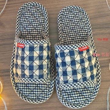 Ylie 拖鞋男 毛絨室內拖鞋 保暖棉拖鞋 毛拖鞋 加厚軟布底防滑四季亞麻 兒童布藝靜音機洗家居一家三口拖鞋