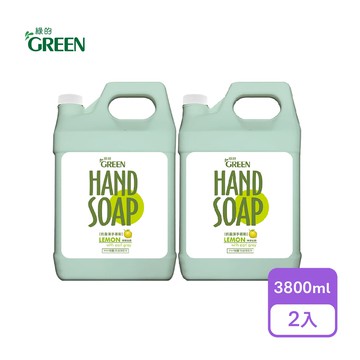 【綠的】植物系潔手慕斯 加侖桶3800ml 檸檬伯爵x2入