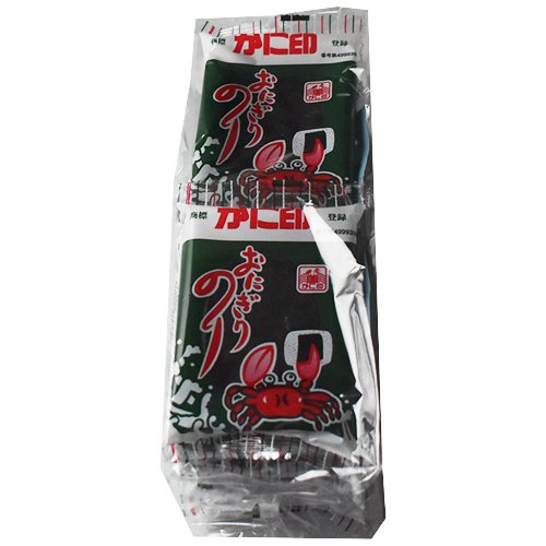 木村海苔 かに印 おにぎりのり(６枚) １０袋×１０個   味付け海苔   有明海産   ご飯のおとも   おやつ   おつまみ   甘辛い味付け   手土産   お返し