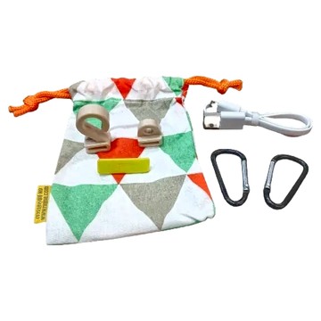 I CA PING 愛露愛玩 N9配件包 含掛燈勾(黑、米白隨機出) D字釦 充電線 防潮矽膠蓋 收納小袋  白色 + 橘色 + 綠色  不適用