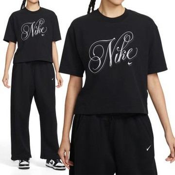 Nike SS Tee Boxy Script 女款 黑色 運動 休閒 上衣 短袖 IH7608-010