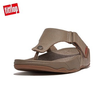【FitFlop】TRAKK II經典可調式夾腳涼鞋-男(灰褐色)