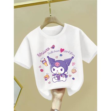 女童短袖t恤純棉2025新款庫洛米衣服女孩夏季大童裝半袖兒童夏裝