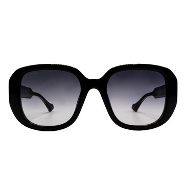 GUCCI | 時髦金邊logo粗黑大方框太陽眼鏡|時尚黑