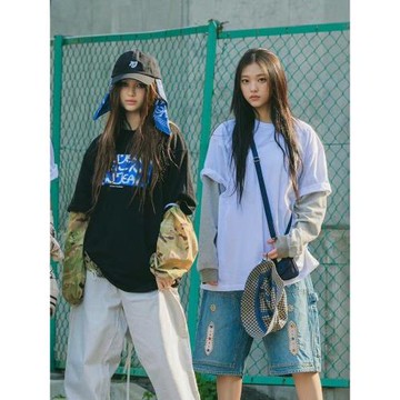 NewJeans danielle同款黑色短袖T恤女2025新款爆款夏季上衣少年感