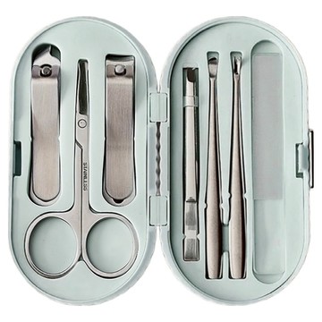 法式指甲剪7件組  豆沙綠  1組