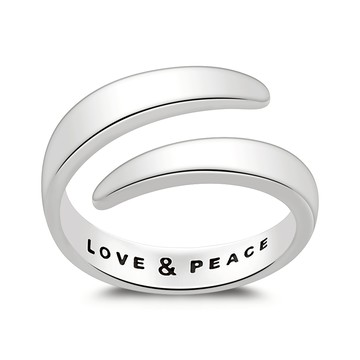 AchiCat．925純銀戒指．命運交錯．素面．開口戒．女戒．男戒指．客製化刻字．生日禮物．AS20026