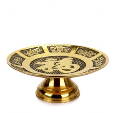 佛堂家用祠堂供奉供佛觀音財神仙家供盤水果碟貢托盤純銅福字果盤