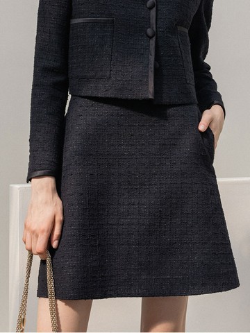 Tweed Silver Pearl Skirt