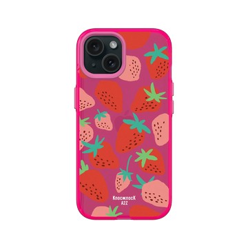 iPhone 15 Clear 粉漾桃 - Knock Knock A2Z - 草莓甜甜