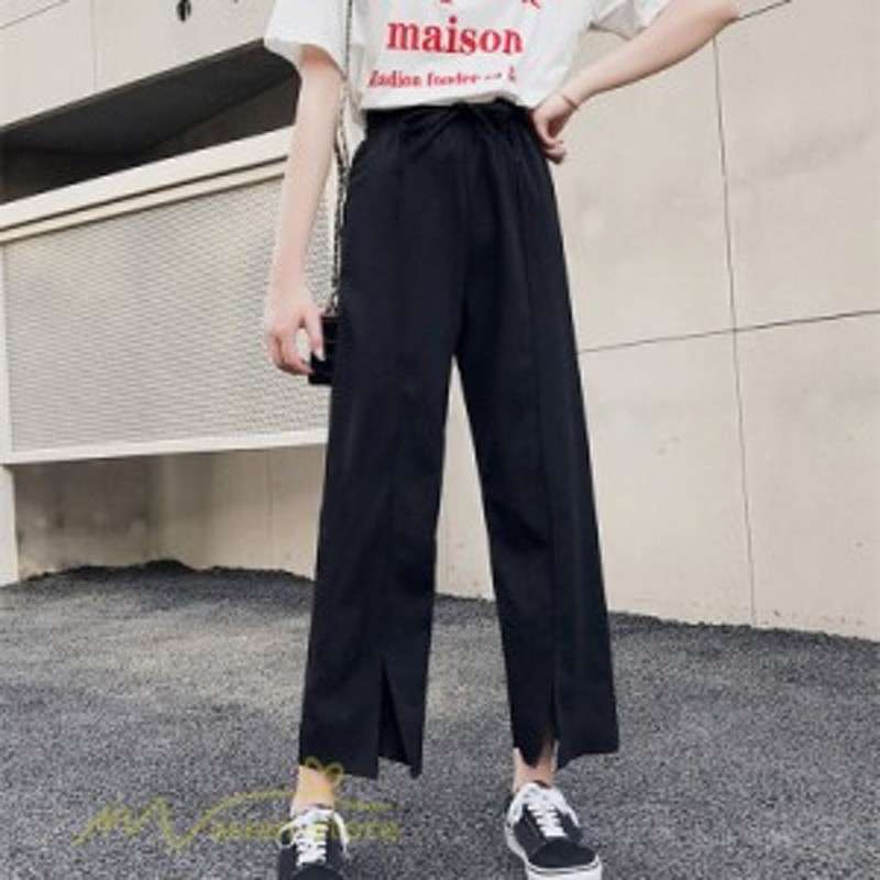 ワイドパンツ レディース 着痩せ ロング丈 ボトムス 夏コーデ ビジネスパンツ 裾口スリット フォーマル オフィス ハイウエスト 着回し シ 通販 Lineポイント最大1 0 Get Lineショッピング