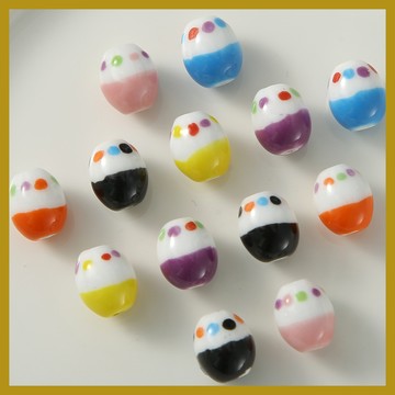 10×12mm日係手繪蛋糕陶瓷串珠 diy手工彩色飾品散珠材料 配飾配件 串珠 串珠材料 串珠材料包 珠珠材料 手串材料