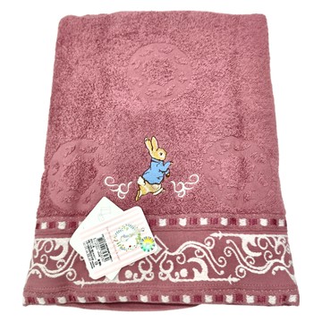 PETER RABBIT 比得兔 精繡蕾絲浴巾 70*140cm 100%棉  顏色隨機  1條
