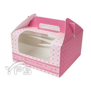 精緻手提盒組-1入(含底托)  (麵包紙盒/野餐盒/速食外帶盒/點心盒)【裕發興包裝】