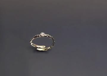 實物系列-有機質感透明寶石925銀開口戒