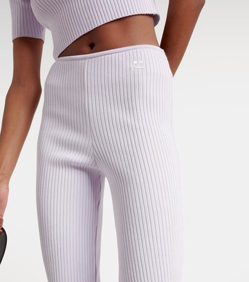 Courrèges Reedition ribbed-knit flared pants