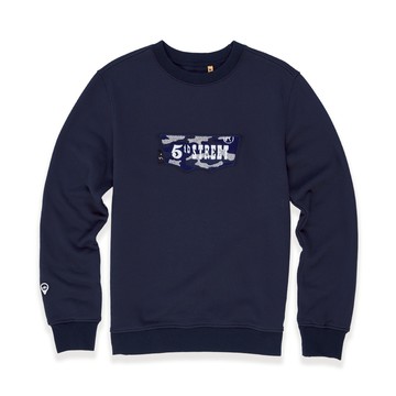 5th STREET｜男裝｜LOGO迷彩圖案長袖T恤｜深藍色