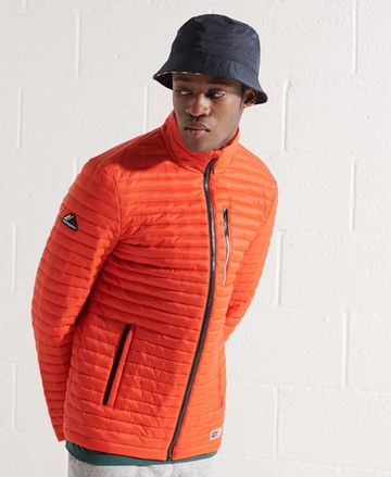 Superdry Men's Men's Packaway Non-Hooded Fuji Jacket Orange / Bold Orange - Size: M