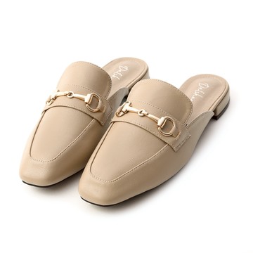 D+AF 優質品味．馬銜釦方頭低跟穆勒鞋