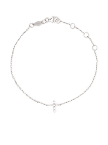 Djula - 18kt white gold Cross diamond chain bracelet - women - Diamond/18kt White Gold - 18.5 - Silver