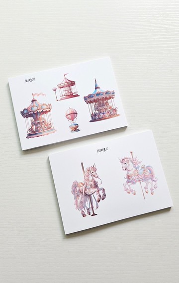 童話旋轉木馬貼紙組