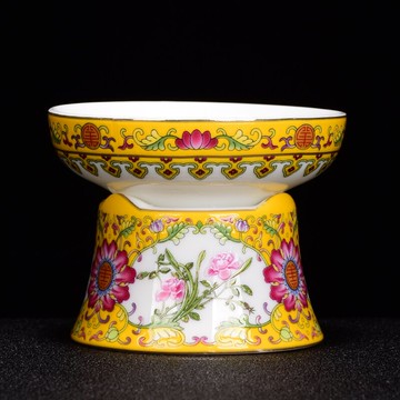 陶生活琺瑯彩纏枝蓮國色天香茶濾陶瓷配件茶漏過濾茶渣茶隔濾茶器