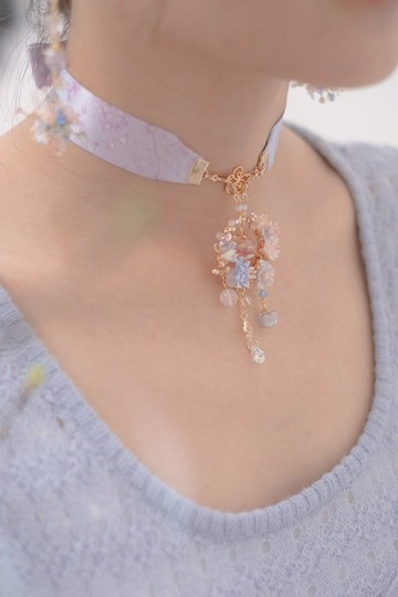 櫻緞花環多用途絲帶項鍊