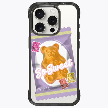 小熊軟糖 葡萄口味 支架殼 磁吸透黑 iPhone 16 15 Pro Max