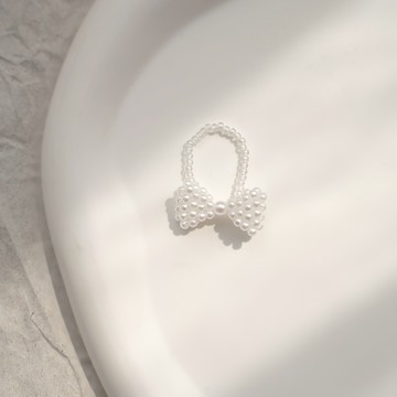 立體珍珠蝴蝶結戒指