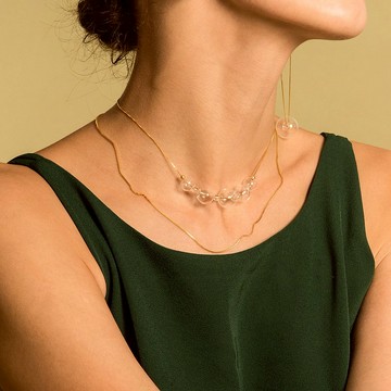 Bubble Nebula - 氣泡星雲泡泡鎖骨鏈-厚鍍18K金