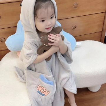 兒童連帽浴巾 浴巾 寶寶浴巾 珊瑚絨 嬰兒洗澡 寶寶浴巾 洗澡巾 寶寶洗澡 多顏色可選 吸水浴巾 連帽浴巾