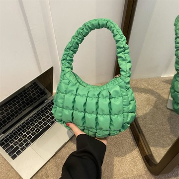 高級感小眾泡泡褶皺雲朵包韓版時尚迷你手拎新款百搭甜美餃子包潮