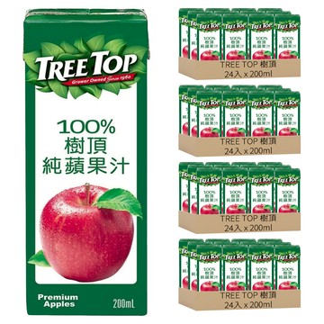 TREE TOP 樹頂 100%純蘋果汁  200ml  96入