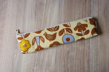 花園與鳥兒 棕 - 餐具袋 環保餐具袋 | 海柏手作