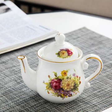 皓遠陶瓷小油壺 骨瓷調味瓶醋壺辣椒醬油麻油壺廚房調料壺300毫升