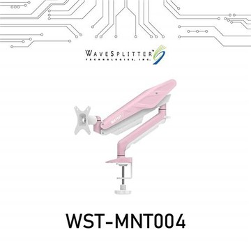 WaveSplitter威世波 電競Style鋁合金氣壓桌夾式螢幕支架 櫻花粉