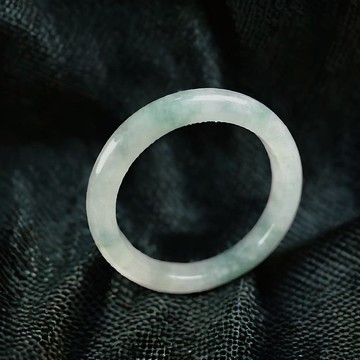 冰種飄花翡翠戒指戒圈 | 國際10圍 | 天然緬甸玉翡翠A貨 | 送禮