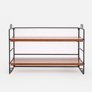 簡約黑 雙層桌面置物架 38.7x17.5x24.7公分