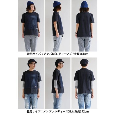 Tシャツ 半袖 クルーネック 『リメイク風 デニム パッチワーク 切り替え』 ミドルウェイト 度詰め天竺 メンズ レディース BLUETO |  LINEブランドカタログ