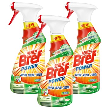 Bref 妙力 廚房清潔噴霧 雙效噴頭 深度清潔 溫和配方  500ml  3瓶