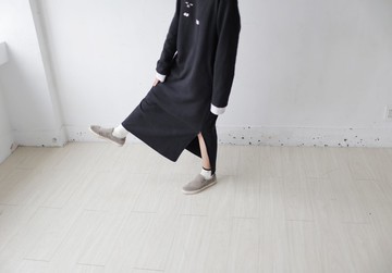 白襪貓　長長棉質洋裝