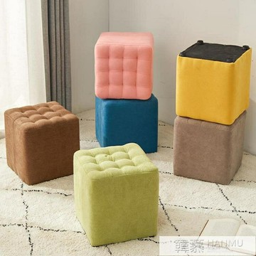 矮凳實木凳子網紅懶人沙發凳坐墩客布藝小板凳家用時尚創意換鞋凳