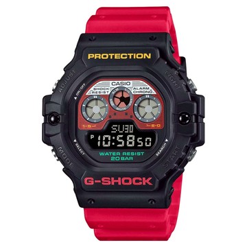 CASIO 卡西歐 G-SHOCK 復古錄音帶系列手錶 DW-5900MT-1A4  紅黑色