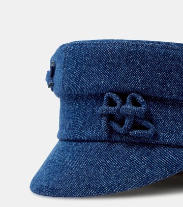 Ruslan Baginskiy Embellished denim newsboy cap